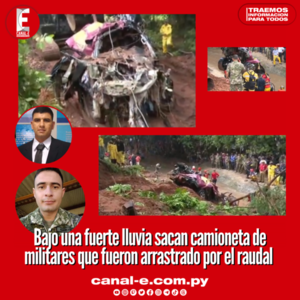Sacan del arroyo de Lambaré camioneta de militares desaparecidos