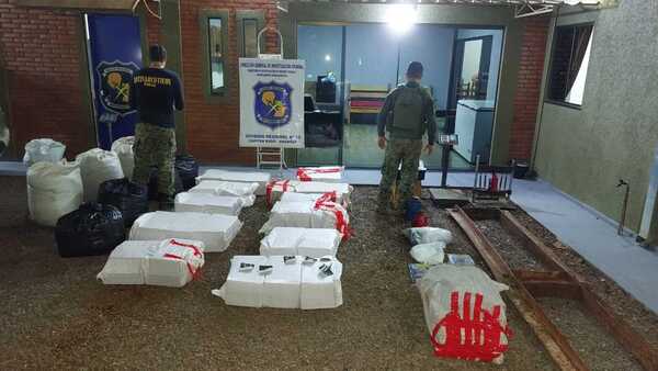 Más de media tonelada de marihuana es hallada en una vivienda en Capitán Bado