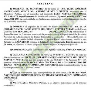 Ordenan secuestro de dinero perteneciente a prófugo por hallazgo de cocaína en Villeta