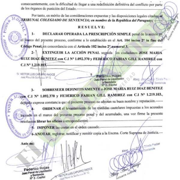 Extinguen causa por perjuicio de G 4.100 millones en el MSP y sobreseen a acusados
