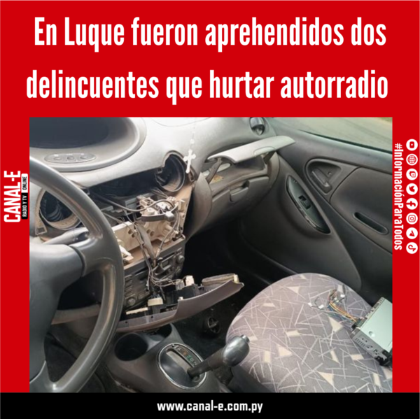 En Luque fueron aprehendidos dos delincuentes que hurtar autorradio
