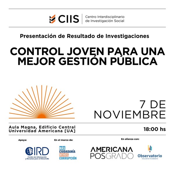 Presentarán resultados de investigaciones de jóvenes académicos para el control a la gestión pública - .::Agencia IP::.