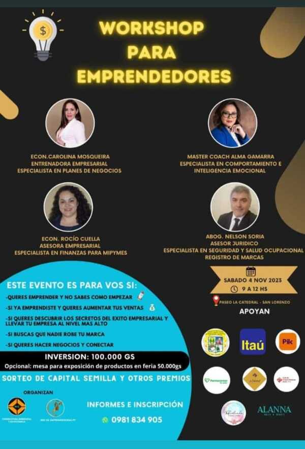 Workshop y Expo Feria para Emprendedores y Mipymes será este sábado » San Lorenzo PY