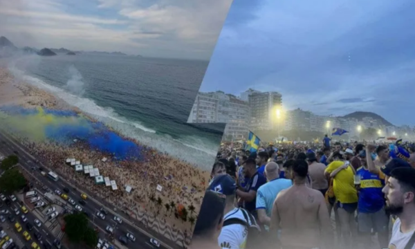 (VIDEO): Ambiente tenso: Hinchas de Boca armaron un “banderazo” en Copacabana y se teme reacción de los rapais