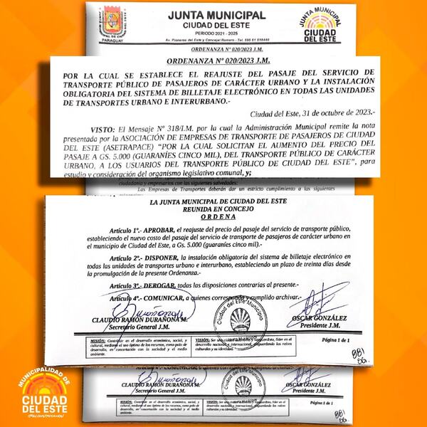 CDE: Municipalidad establece suba de pasaje y billetaje electrónico obligatorio | 1000 Noticias