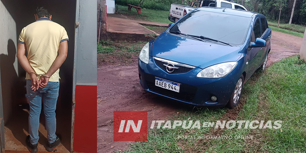 POR UN SUPUESTO HURTO DETUVIERON A UN SUJETO E INCAUTARON UN VEHÍCULO - Itapúa Noticias