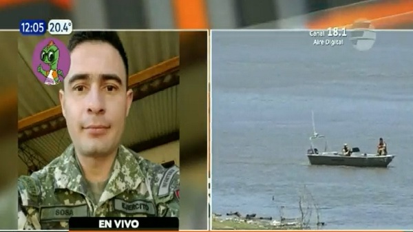 Intensa búsqueda del otro militar arrastrado por raudal - Noticias Paraguay