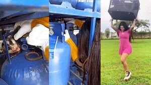 Gloria Jara rescató a un mykurẽ que estaba atrapado en un depósito de garrafas
