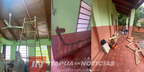 MUNICIPALIDAD DE TRINIDAD REALIZA OBRAS EN INSTITUCIONES EDUCATIVAS - Itapúa Noticias