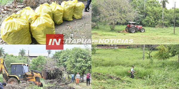 EN CAMBYRETÁ SE REALIZAN IMPORTANTES TRABAJOS DE LIMPIEZA Y EMBELLECIMIENTO - Itapúa Noticias