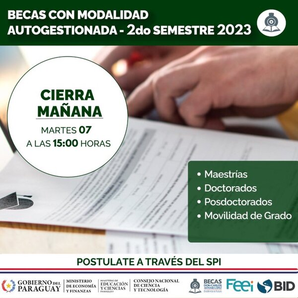 Becal recuerda que hasta mañana martes pueden postularse a becas para el exterior