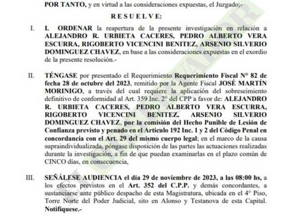 Reabren causa sobre exintendente de Concepción, Alejandro Urbieta, con pedido de sobreseimiento definitivo
