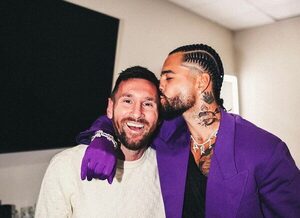 Messi estuvo presente en el show de Maluma
