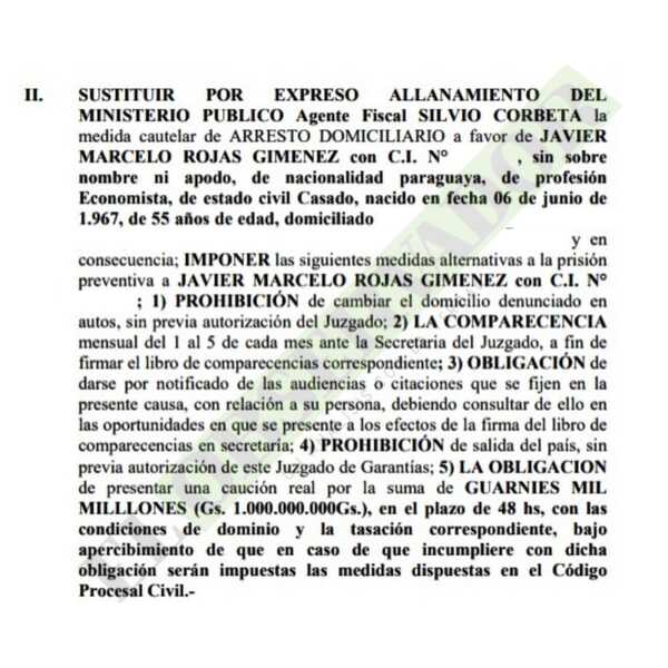 Exadministrador de la Gobernación de Central obtiene libertad ambulatoria