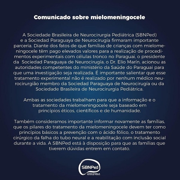 Sociedad Brasilera de Neurocirugía advierte sobre peligroso tratamiento experimental en Ciudad del Este