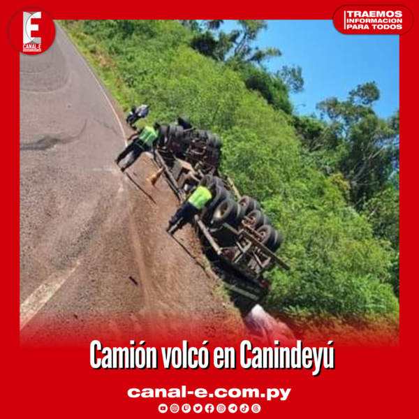 Camión volcó en Canindeyú
