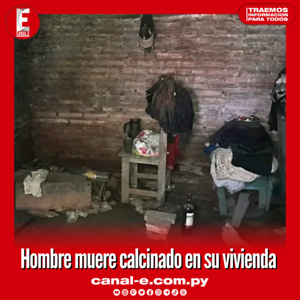 Hombre muere calcinado en su vivienda