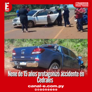 Nene de 15 años protagonizó accidente en Cedrales