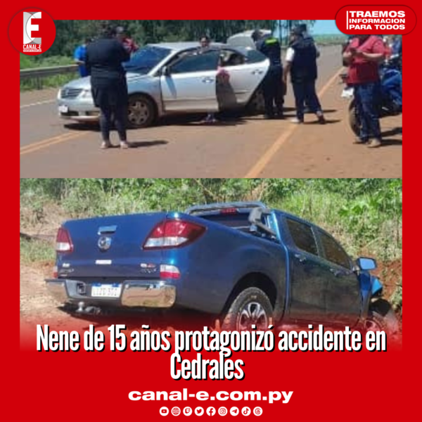 Nene de 15 años protagonizó accidente en Cedrales