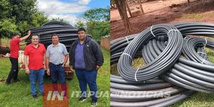 INTENDENTE DE TRINIDAD REALIZÓ ENTRE DE 1.000 METROS DE CAÑOS PARA LA JUNTA DE SANEAMIENTO  - Itapúa Noticias
