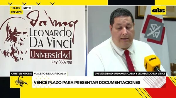 Universidad Sudamericana y Leonardo Da Vinci: vence plazo para presentar documentaciones - ABC Noticias - ABC Color
