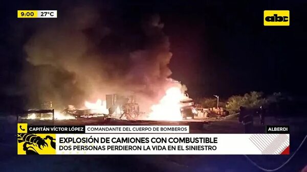 Alberdi: dos fallecidos tras explosión de camiones con combustible de contrabando - ABC Noticias - ABC Color