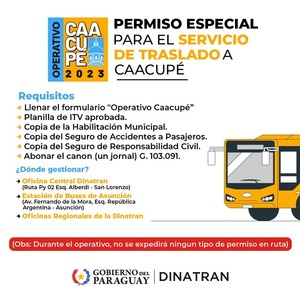 Dinatran liberará horario de buses por festividad de Caacupé - .::Agencia IP::.