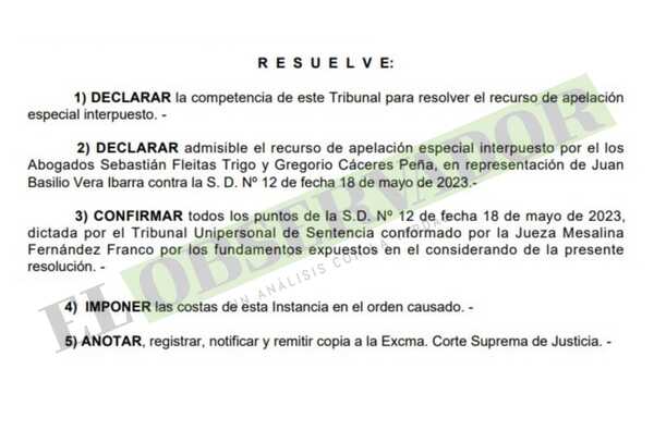 Cámara ratifica condena a Juan Vera por divulgar teléfono de Menchi