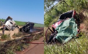 Brasileño muere tras violento choque entre camión y camioneta