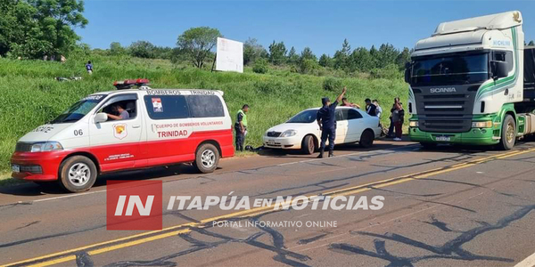 ACCIDENTE DE TRÁNSITO DEJA A MOTOCICLISTAS HERIDOS EN EL DISTRITO DE TRINIDAD - Itapúa Noticias