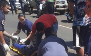 Motociclista sufrió lesiones en accidente en el kilómetro 3,5