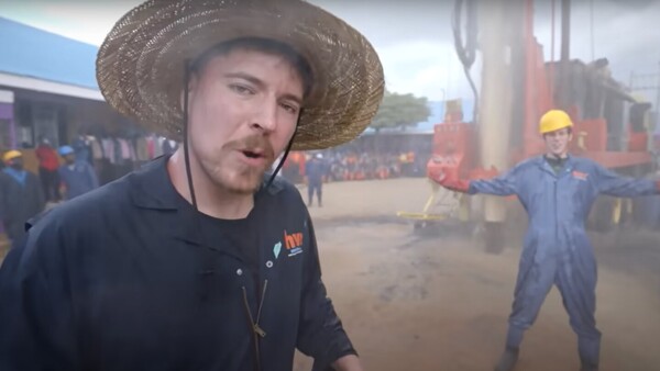 Youtuber MrBeast construye 100 pozos de agua potable en África
