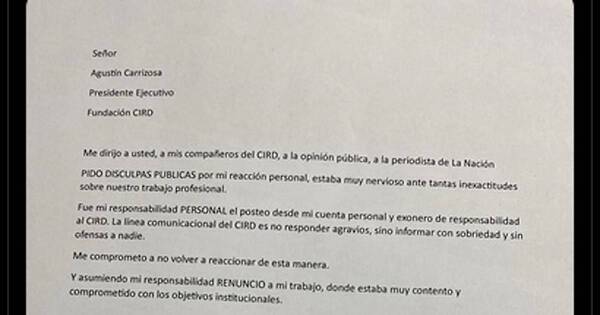La Nación / Renunció comunicador del CIRD que amedrentó a periodista