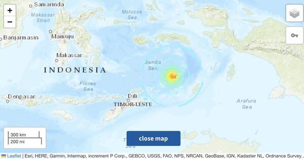 La Nación / Terremoto de magnitud 7 sacude las aguas del mar de Banda en Indonesia