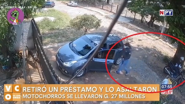 Fue a retirar un millonario préstamo y motochorros lo asaltaron - Noticias Paraguay