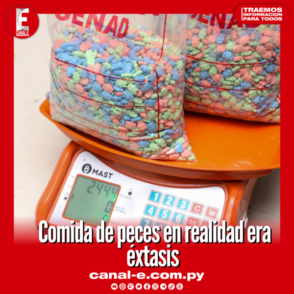 Comida de peces en realidad era éxtasis
