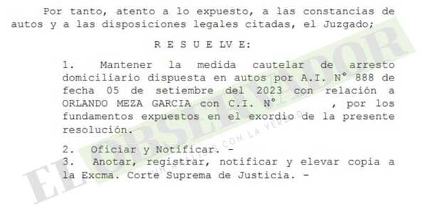 Imputado por tráfico de influencias seguirá enfrentando proceso en arresto domiciliario