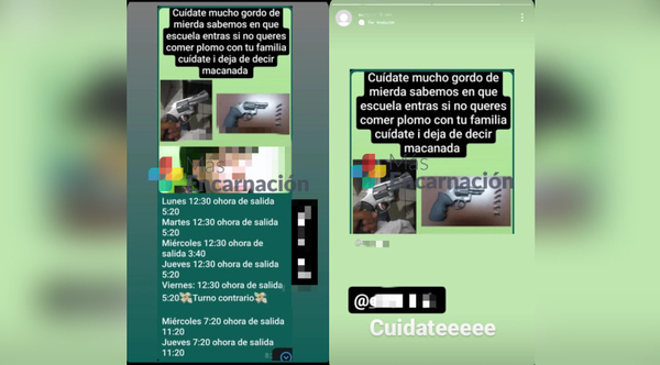 Diario HOY | Estudiante denuncia amenaza de muerte: “Cuidate mucho gordo de m***"
