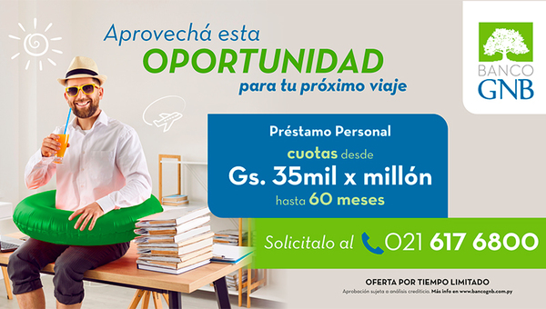 Banco GNB Paraguay presenta su campaña Aprovechá esta oportunidad para préstamos personales