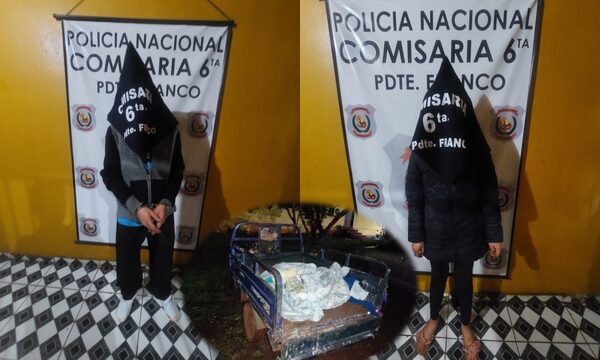 Detienen a pareja de ladrones en Franco