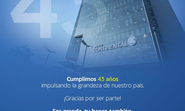 Cómo entidad líder del sector financiero paraguayo, Banco Continental lanza una campaña institucional para conmemorar nuestros 43 años al servicio de nuestros clientes y la sociedad.