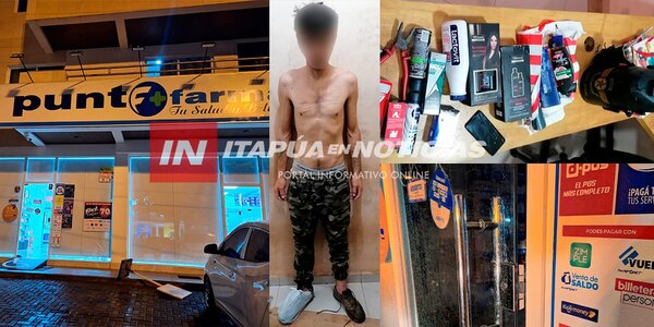INDIVIDUO CON DIVERSOS ANTECEDENTES APREHENDIDO TRAS COMETER UN HURTO EN UNA FARMACIA - Itapúa Noticias