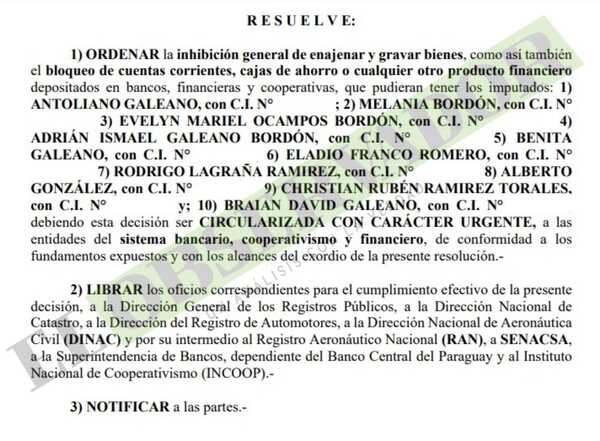 Imputados por tráfico de drogas no podrán disponer de bienes ilícitos
