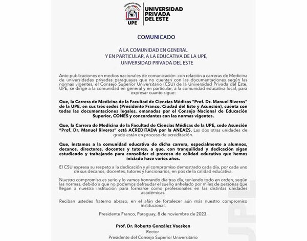 Carrera de Medicina de la UPE se fortalece con centenas de egresados cada año | DIARIO PRIMERA PLANA