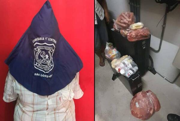 ¡Cayó con la carne en las manos! y los yogures, el queso, los panchos…