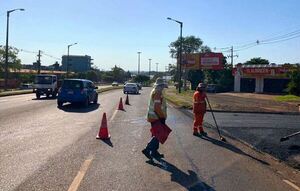 Avanza pavimentación de tramos para mejorar tránsito en Encarnación - .::Agencia IP::.