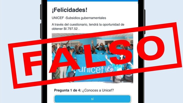 Unicef alerta sobre estafa con falsos subsidios ofrecidos por redes sociales y WhatsApp