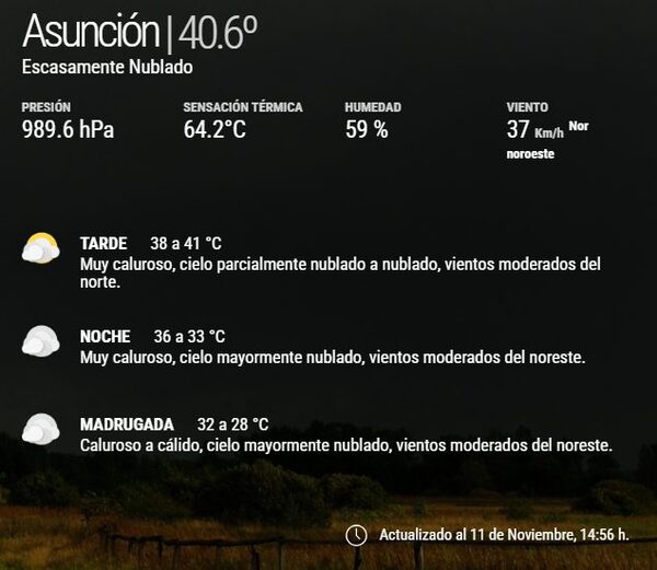 Calor en Paraguay! Sensación térmica alcanzó 64.2°C a las 14.56 - La Tribuna