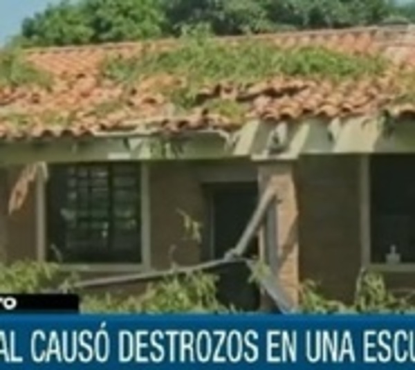 Añoso árbol cayó sobre una escuela durante tormenta en Paraguarí - Paraguay.com
