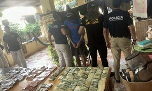 Cae sospechoso de asalto a caudales, con G. 90 millones y una bolsa de Prosegur